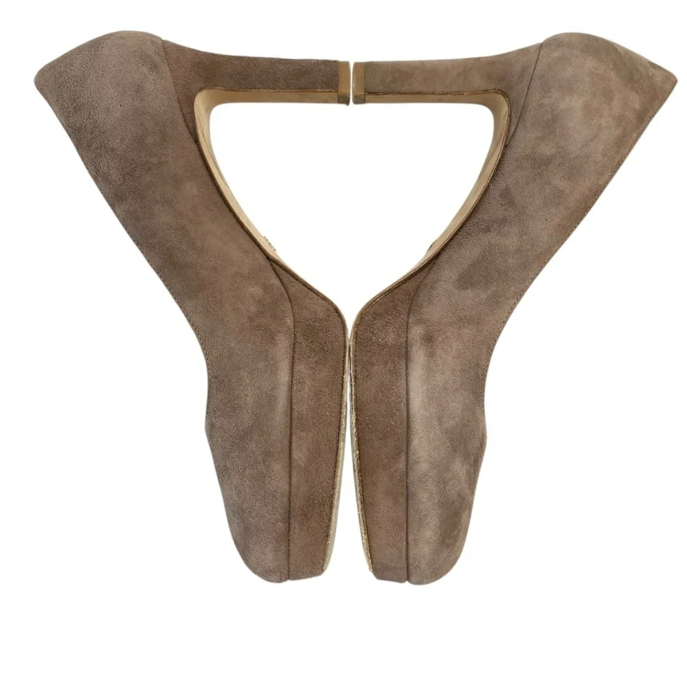 STUART WEITZMAN Larsa Suede Pumps in Toupe Size 8